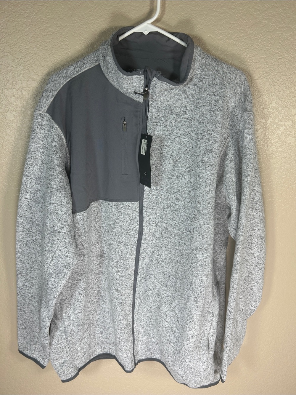 Antigua Men's Gray Heather Full-Zip Sweater Jacket